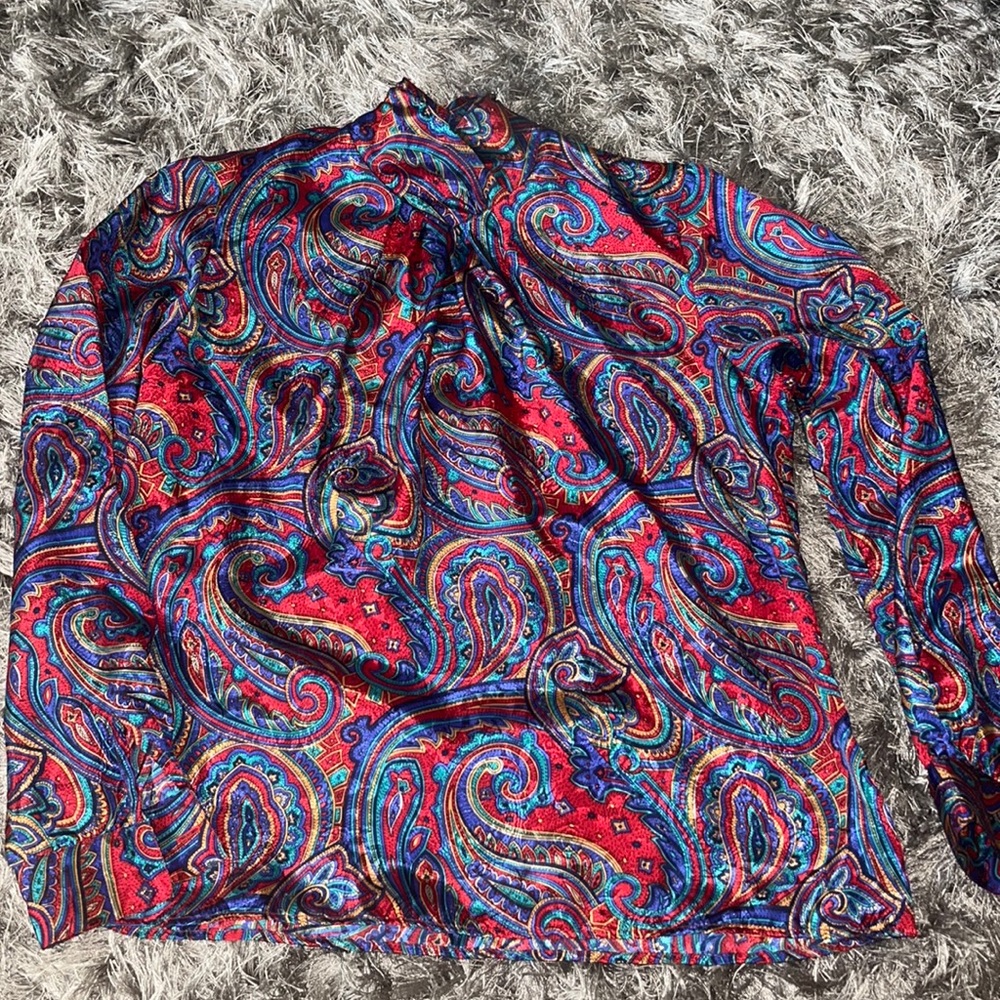 Colorful Turtle Neck Long Sleeve Top